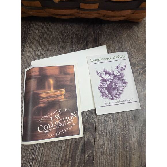 Longaberger 1993 Original Easter Basket J. W. Collection Liner Protector Tie on - Picture 2 of 7